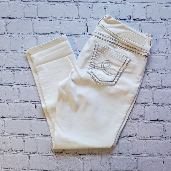 7 For All Mankind Denim - 7 For All Mankind White Jean Ankle Skinny Sz 8